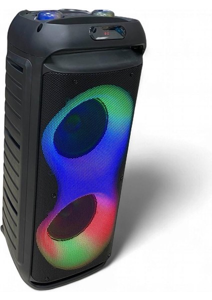 SP-414 Şarjlı Telsiz Mikrofonlu Bluetooth Tekerlekli Taşınabilir Işıklı Hoparlör fırsatları