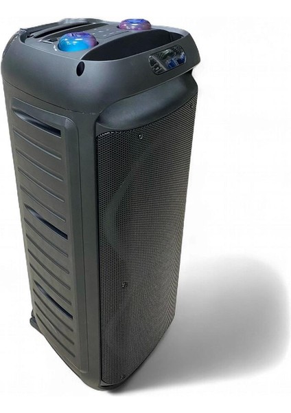 SP-414 Şarjlı Telsiz Mikrofonlu Bluetooth Tekerlekli Taşınabilir Işıklı Hoparlör indirimleri