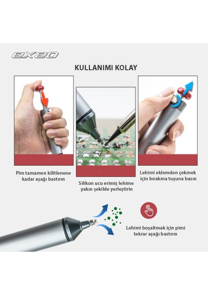 Ss-02 Güçlü Emiş Lehim Sökme Çekme Temizleme Pompası Aluminyum indirimleri