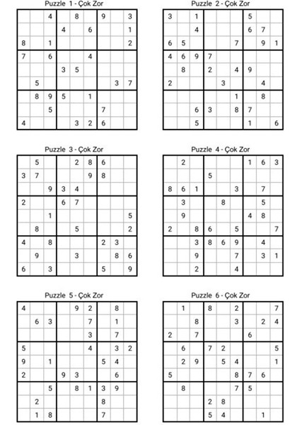 Çok Zor Sudoku Kitap Seti (1000 Sudoku – 2 Kitap) fiyatları