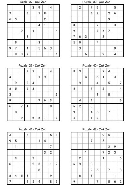 Çok Zor Sudoku Kitap Seti (1000 Sudoku – 2 Kitap) modelleri