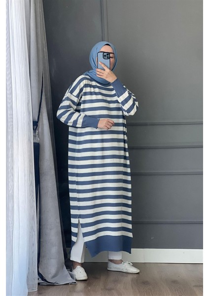 3389 Yeva Enine Çizgili Triko Tunik