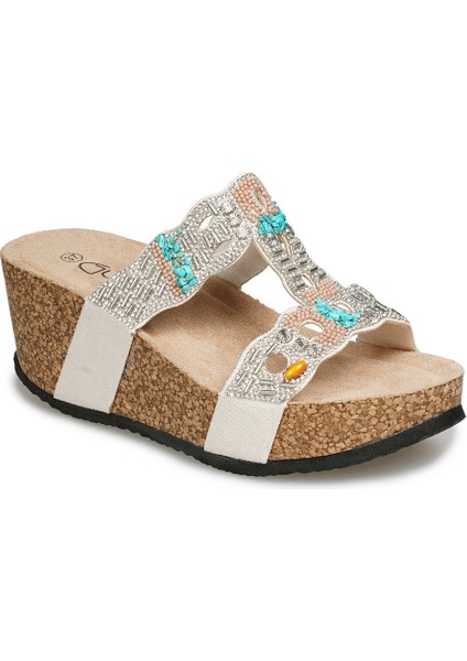Lame Taşlı Tekstil Kadın Terlik