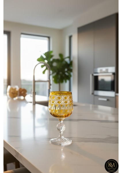 El Yapımı Kristal Haven Desen Bardak