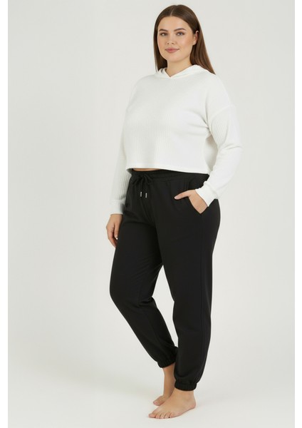 Jogger Paça Büyük Beden Eşofman Altı Siyah 2017