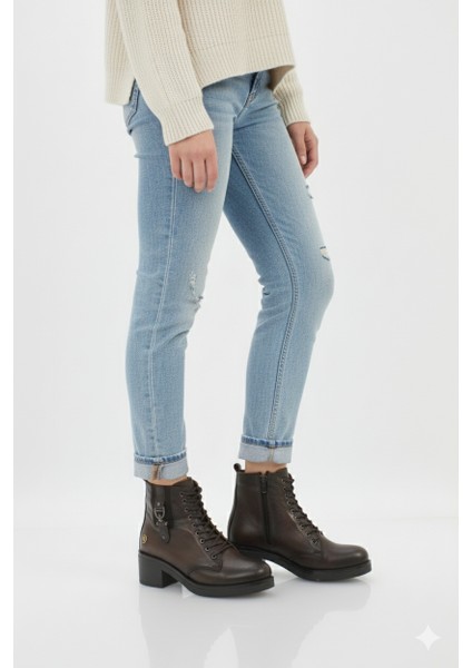 Kadın Alçak Topuklu Spor Tarz Günlük Fermuarlı Yumuşak Hakiki Deri Bot BD25/KB2710 indirimleri