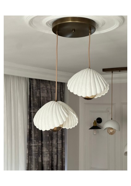 Inci Beton Görünümlü Iskandinav & Bohem Tarz 2’li Sarkıt Avize-Profesyonel Tasarım,gün Işığı Ampul Içerir fiyatları