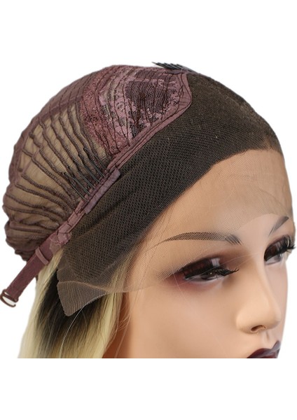 Fiber Sentetik Düz Uzun Tül Peruk / Siyah Platin Uzun Ombreli modelleri