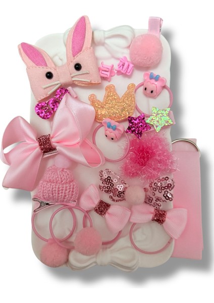 Kız Çocuk Yavruağzı Renk Hediyelik Kutulu 18'li Set Toka fiyatları