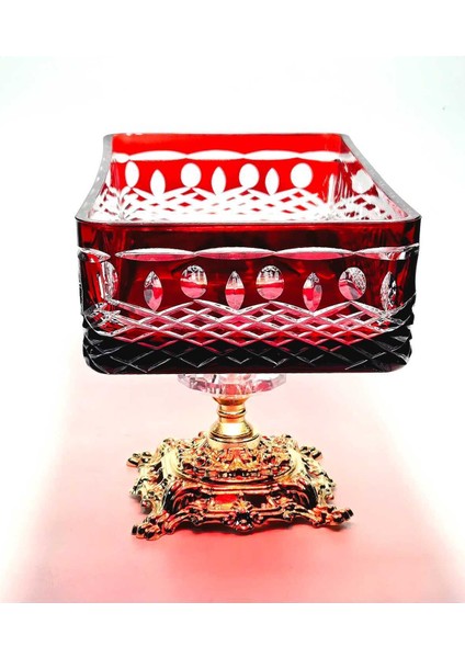 El Yapımı Kristal Royal Desenli Baton Dekoratif Sunumluk Sofra Sunum Kasesi fırsatları