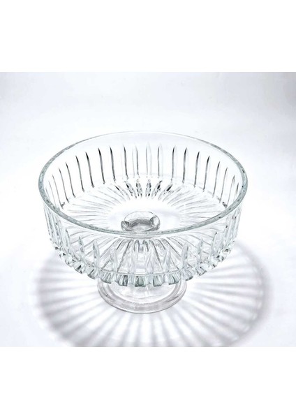 Kristal Kesme Dekor Sofra Kase Sunumluk Meyvelik 25CM Vertical Desen fırsatları