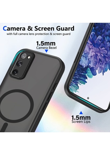 Samsung Galaxy S20 FE/S20 Fe 5g Kılıf, Manyetik Yarı Saydam Mat Darbeye Dayanıklı ve Parmak Izi Önleyici Koruyucu Kılıf-Siyah (Yurt Dışından) fiyatları