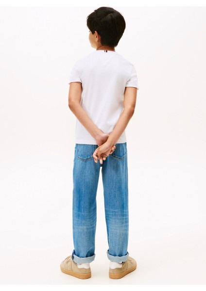 Baskılı Beyaz Erkek Çocuk T-Shirt KB0KB10118YBR fırsatları