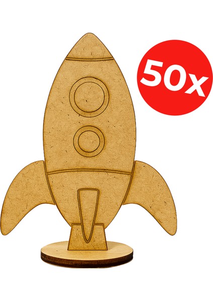Ahşap Roket Boyama - Boyanabilir Roket Ahşap - Tasarım Roket - 50'li Demonte Boyanabilir Roket fiyatları