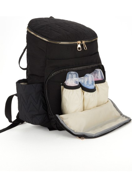 Nakışlı Bondit Hafif Kumaş Anne Bebek Bakım Çantası Termoslu Biberon Cepleri modelleri