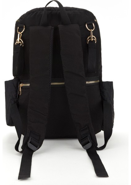 Nakışlı Bondit Hafif Kumaş Anne Bebek Bakım Çantası Termoslu Biberon Cepleri