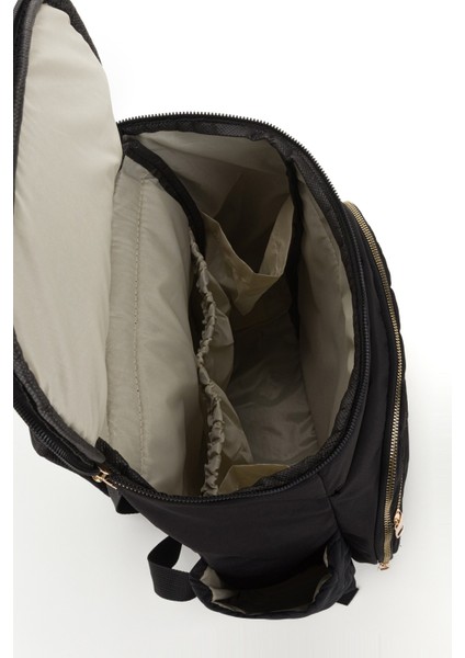 Nakışlı Bondit Hafif Kumaş Anne Bebek Bakım Çantası Termoslu Biberon Cepleri