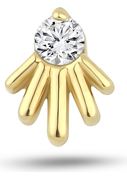 0,02 Karat Pırlanta Tektaşlı Tragus Piercing