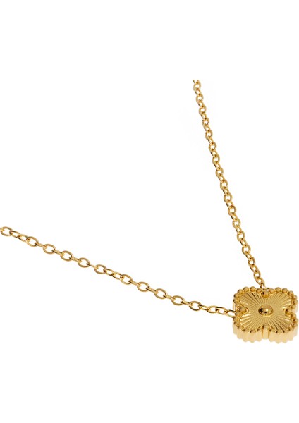 Kadın Minimal Yonca Model Çelik Kolye