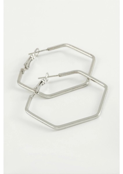 Beşgen Halka Küpe 4 cm