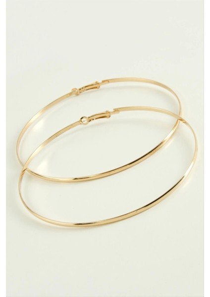 Düz Metal Halka Küpe 9-10 cm