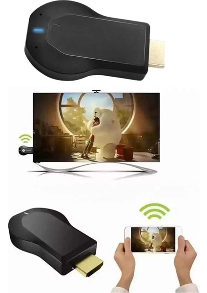 Kablosuz HDMI Wifi Görüntü Aktarıcı Tüm Cihazlara Uyumlu