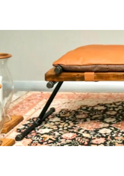 Wooden Bench 1 Deri Minderli Bank fırsatları