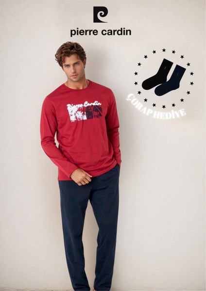 %100 Pamuk Uzun Kol Lisanslı & Baskılı Pijama Takımı (2 Adet Hediye Çorap) L1.PC.6096.001