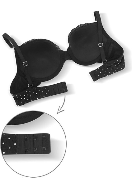 Alba Cotton Baskılı Desteksiz Maksimum Kavrama ve Kusursuz Form- 2742- Siyah Ten