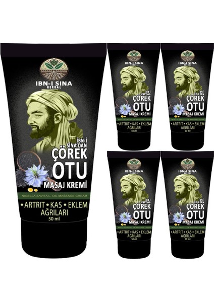 Ibn-I Sina Çörek Otu Kremi 5 Adet 50 ml / Teskin Masaj Kremi