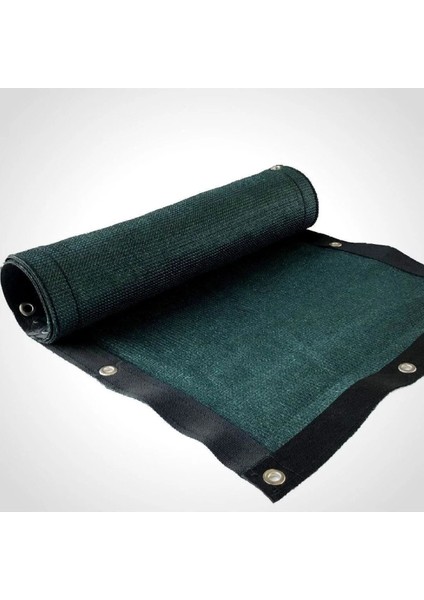 %95'lik Gölgelik-Bahçe Çit Filesi-Siyah Şeritli Halkalı - Koyu Yeşil