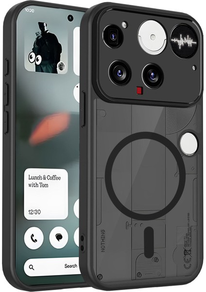 Nothing Phone 3 Kılıf, Manyetik Yarı Saydam Mat Darbeye Dayanıklı ve Parmak Izi Önleyici Koruyucu Kılıf-Siyah (Yurt Dışından)