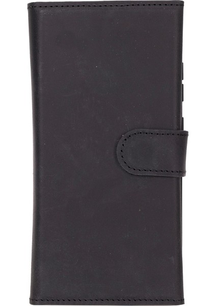 Samsung Galaxy S25 Ultra Uyumlu, Hakiki Deri, El Yapımı, Cüzdanlı Kılıf, Mat Siyah fiyatları