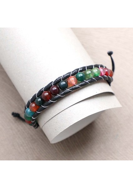 Çakra Doğaltaş Çelik Tel Örgülü Makrome Bileklik 9592B5D4
