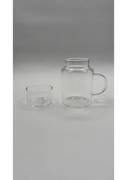 Borosilikat Cam Yatak Başı Sürahisi ve Bardak – 2’si 1 Arada Kapak Tasarımı, 600 ml fiyatları