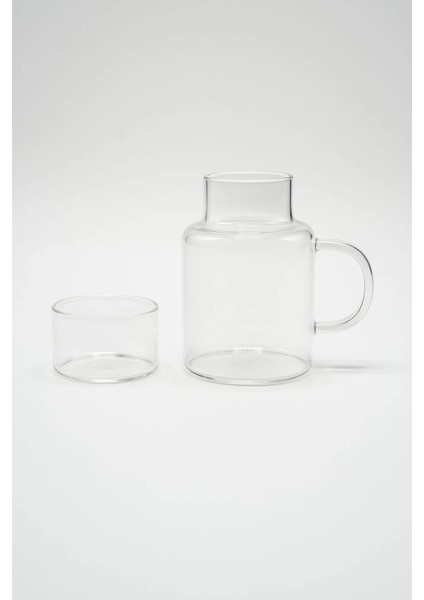 Borosilikat Cam Yatak Başı Sürahisi ve Bardak – 2’si 1 Arada Kapak Tasarımı, 600 ml modelleri