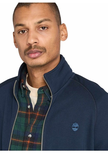 TB0A5MDE4331-EXETER Rıver Brushed Mavi Fermuarlı Yaka Regular Fit Düz Erkek Sweatshırt fiyatları