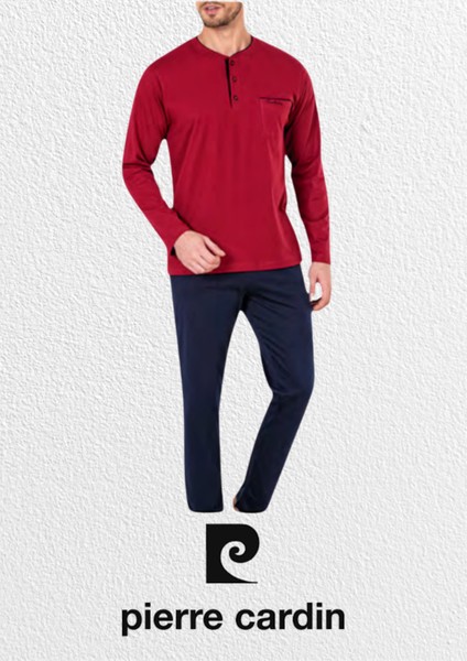 Erkek Lacivert Penye 3'lü Robdöşambır & Uzun Kollu Pijama Takımı (2 Adet Çorap Hediyeli) modelleri