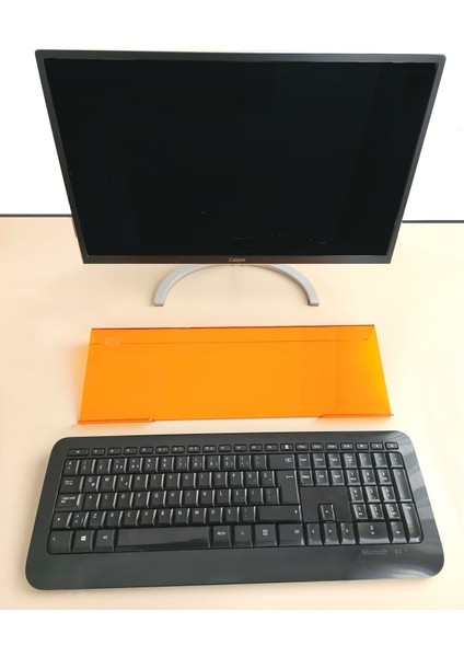 Klavye Standı Sehpası Klavye Yükseltici Pleksiglass 3 mm Şeffaf Turuncu Özel Renk.. fiyatları