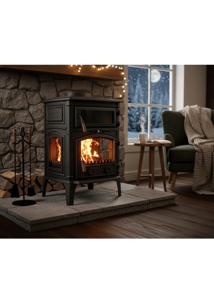 Yakut Dik Fırınlı Yan Kapak Yan Camlı Şömine Dökümden (Alttan Küllüklü) fiyatları