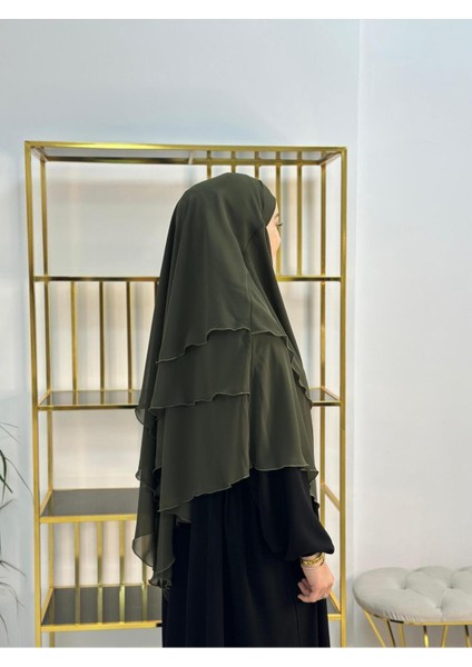 Tesettür Şifon Sufle,hazır Peçeli, Khımar ,hicap,haki indirimleri