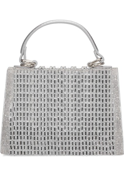 25YG585 Kadın Taşlı Abiye Çanta Gümüş modelleri