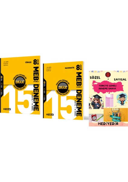 8. Sınıf Türkçe - Matematik 15 Li Deneme - Hediyelidir