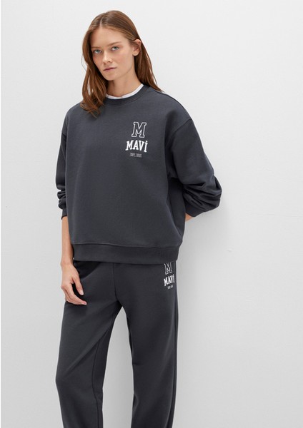 Mavi Logo Baskılı Antrasit Sweatshirt 1S10148-70087 fiyatları