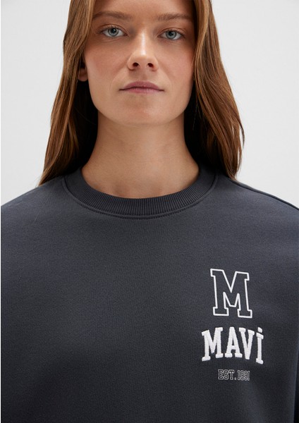 Mavi Logo Baskılı Antrasit Sweatshirt 1S10148-70087 indirimleri