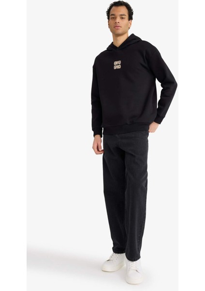 Boxy Fit Kapüşonlu Sırt Baskılı Sweatshirt F2104AX25AU fiyatları