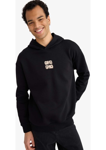 Boxy Fit Kapüşonlu Sırt Baskılı Sweatshirt F2104AX25AU modelleri