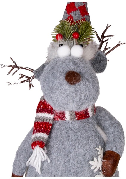 Yılbaşı Süsü, Geyik Figürü, Gri - 18X60 cm fiyatları