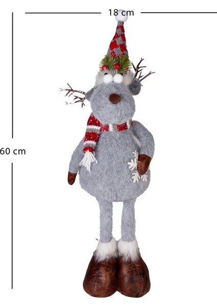 Yılbaşı Süsü, Geyik Figürü, Gri - 18X60 cm fırsatları