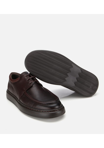 02AYH313970A480 ERKEK Deri Kahverengi Yumuşak Dokulu Comfort Günlük Ayakkabı